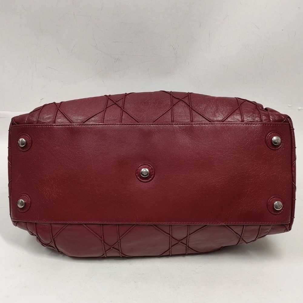 Dior Burgundy Cannage Quilted Leather Tote with Chain Handles burgandy - Picture 4 of 9